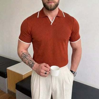 Collar Trim Polo Shirt - Men's Trim Collar Polo Shirt | Classic Masculine Style | Alex Shogun Alex Shogun Men's Clothes