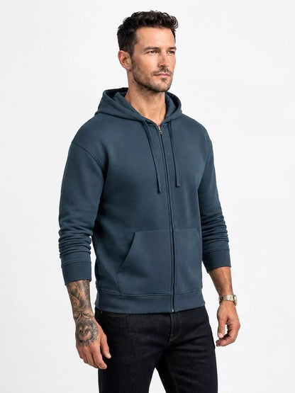 Organic Cotton Full Zip Hoodie - Organic Cotton Full Zip Hoodie for Men | Heavyweight | AlexShogun Alex Shogun Men's Clothes