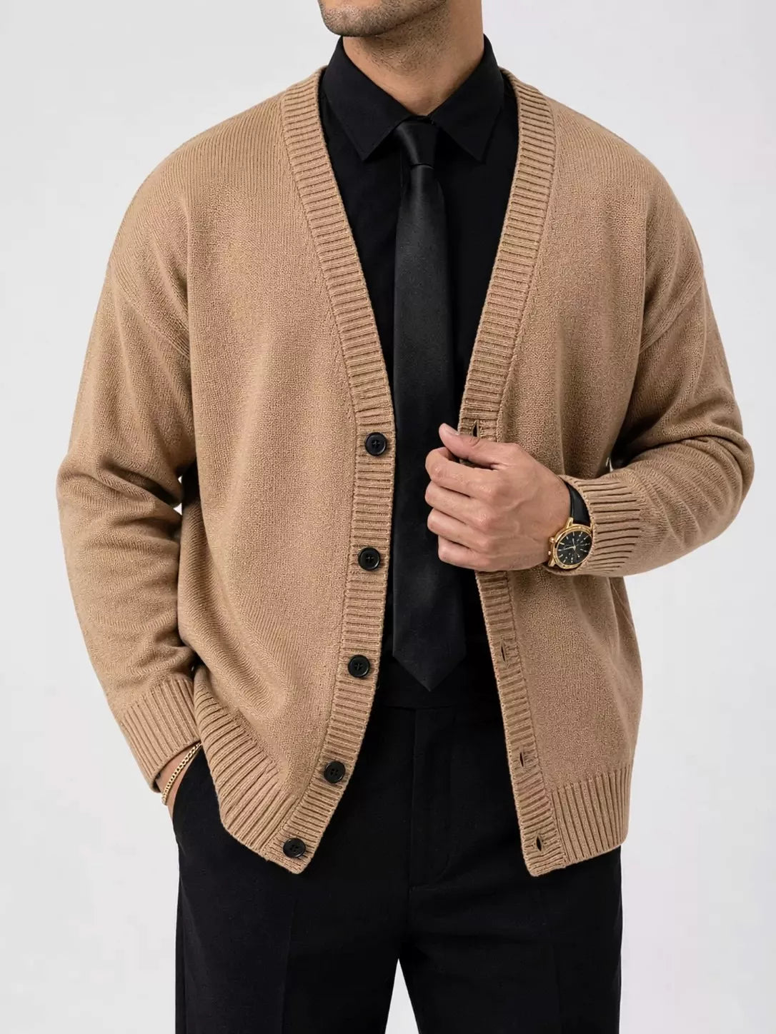 Classic Knitted Cardigan - Men's Classic Knitted Cardigan | Elegant Knitwear | Alex Shogun Alex Shogun Men's Clothes