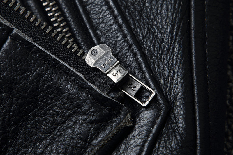 The Enforcer Leather Jacket — Cowhide Moto Jacket - Alex Shogun Men's Clothes