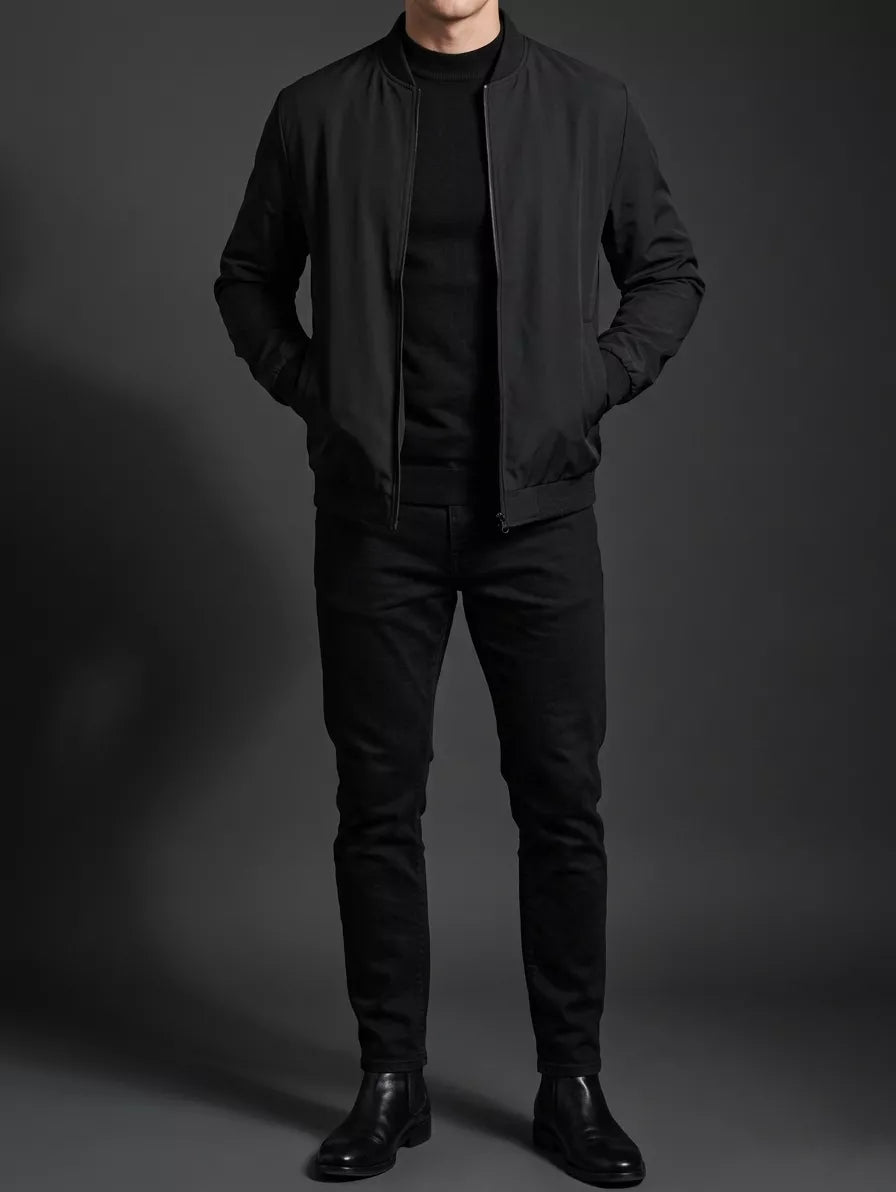 Shadow Bomber - Shadow Bomber Jacket Men | Minimalist Outerwear — AlexShogun Alex Shogun Men's Clothes