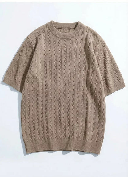 Zopfstrick-T-Shirt