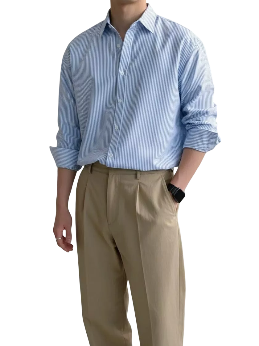 Basic Striped Shirt - Basic Striped Shirt Alex Shogun Men's Clothes