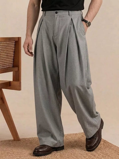 The Ambassador Wide-Leg Trousers — Pleated