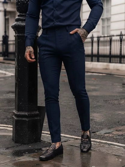 Business-Casual Tailored Trousers - Men's Slim Fit Business Trousers | Tailored Pants | Alex Shogun Alex Shogun Men's Clothes