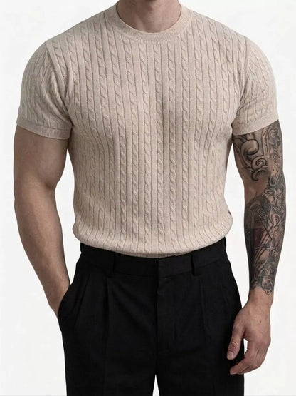 Zopfstrick-T-Shirt