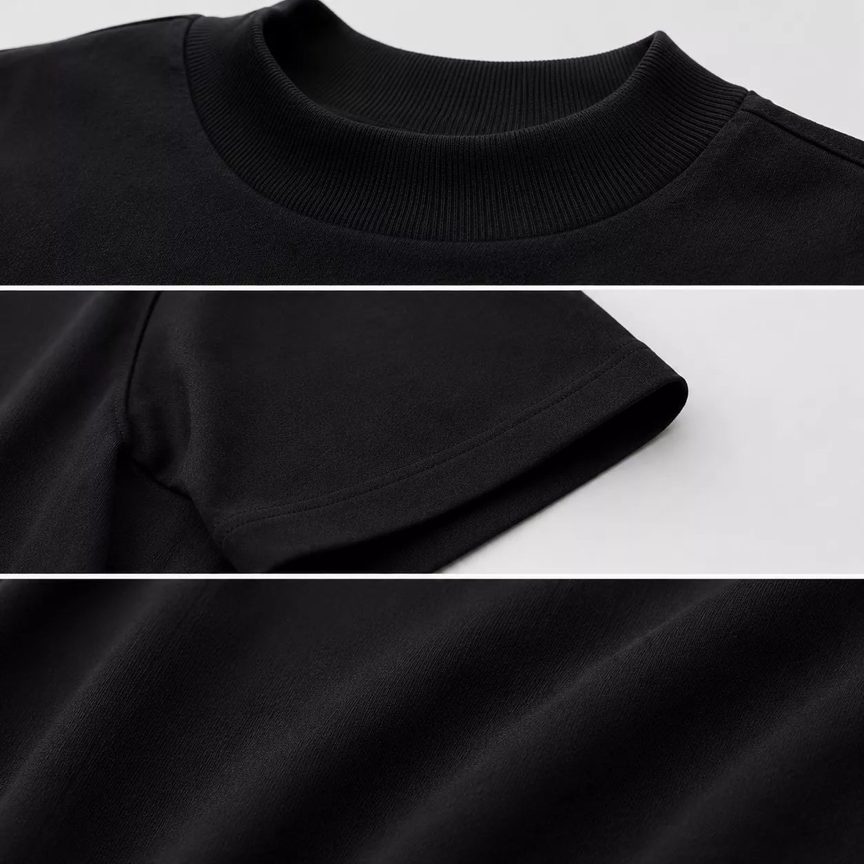 Heavyweight Oversized Mock-Neck T-Shirt - Men's Heavyweight Mock Neck T-Shirt | Dark Aesthetic | Alex Shogun Alex Shogun Men's Clothes
