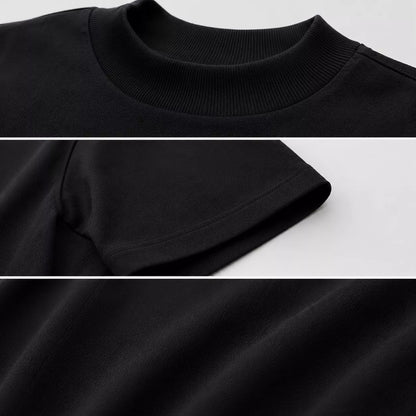 Heavyweight Oversized Mock-Neck T-Shirt - Men's Heavyweight Mock Neck T-Shirt | Dark Aesthetic | Alex Shogun Alex Shogun Men's Clothes