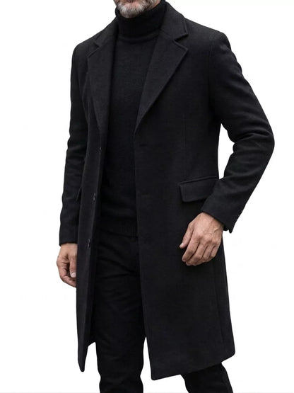 The Sovereign Overcoat — Wool Blend Long Trench - Alex Shogun Men's Clothes