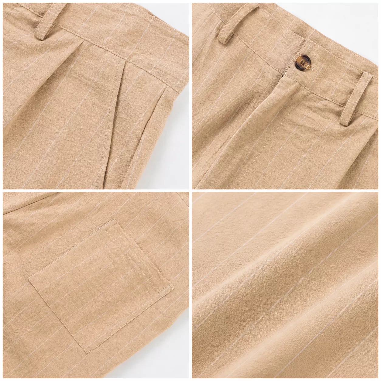 The Linear Pinstripe Trousers - Men's Pinstripe Linen Trousers | Wide leg Minimalist | Alex Shogun Alex Shogun Men's Clothes