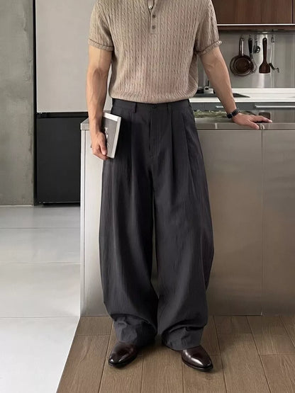 The Nobleman's Linen Wide-Leg Pants - Men's Wide Leg Linen Pants | Luxury Aesthetic Trousers | Alex Shogun Alex Shogun Men's Clothes