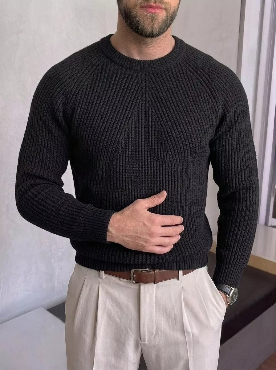 Saville Strickpullover – Rundhals-Pullover