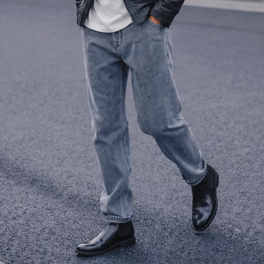 Loose Straight Jeans - Men's Loose Straight Leg Jeans | Relaxed Fit Denim | Alex Shogun Alex Shogun Men's Clothes