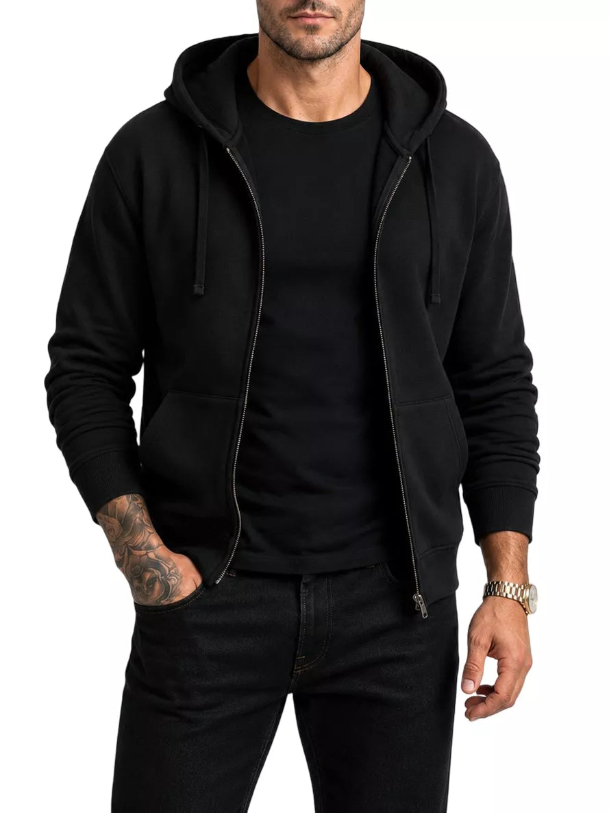 Organic Cotton Full Zip Hoodie - Organic Cotton Full Zip Hoodie for Men | Heavyweight | AlexShogun Alex Shogun Men's Clothes