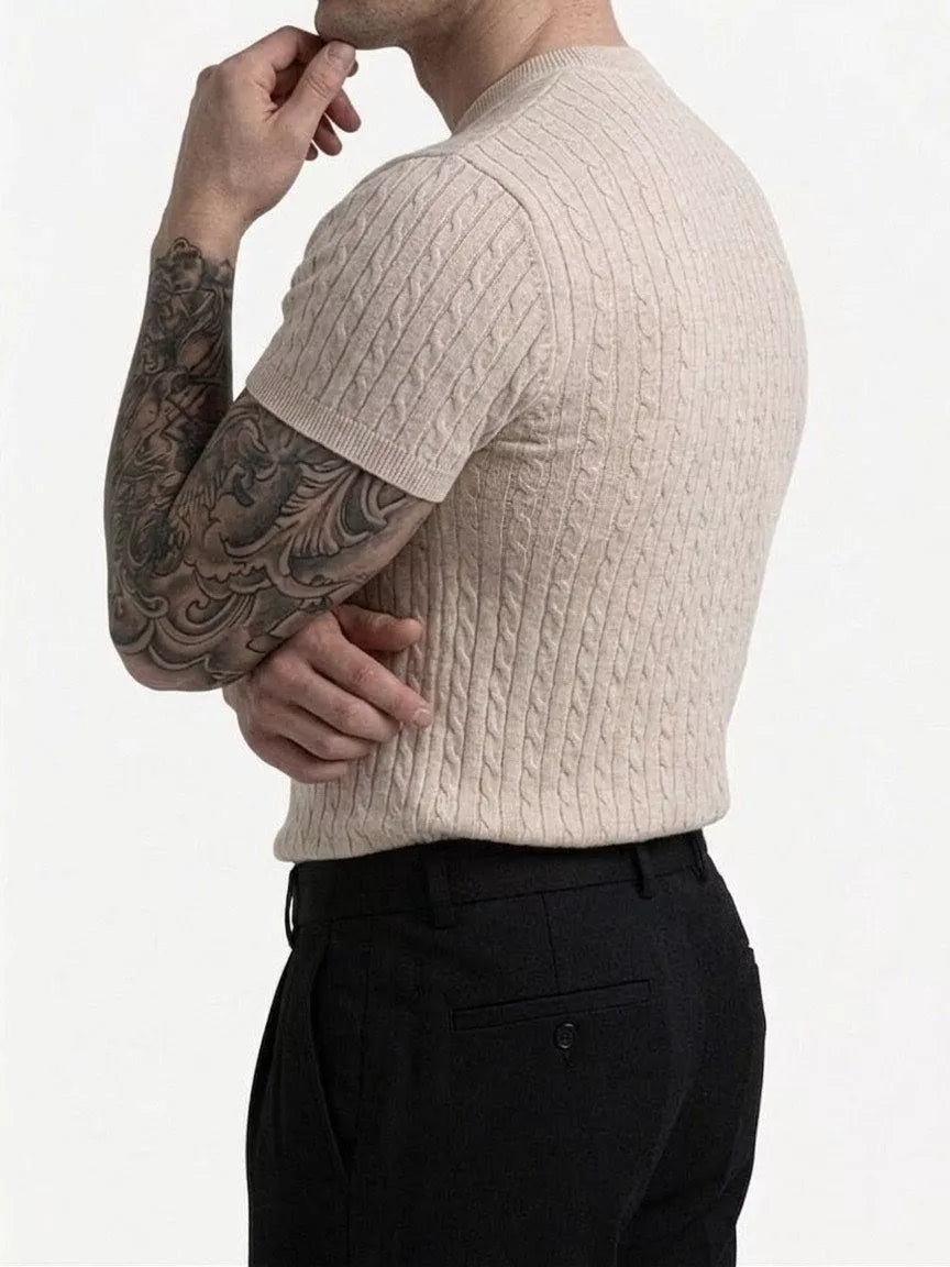 Zopfstrick-T-Shirt