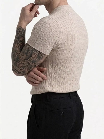 Zopfstrick-T-Shirt