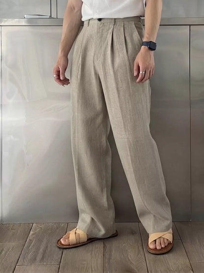The Nobleman's Linen Wide-Leg Pants - Men's Wide Leg Linen Pants | Luxury Aesthetic Trousers | Alex Shogun Alex Shogun Men's Clothes