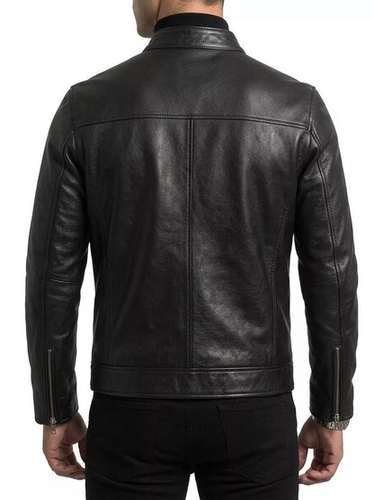 The Enforcer Leather Jacket — Cowhide Moto Jacket - Alex Shogun Men's Clothes