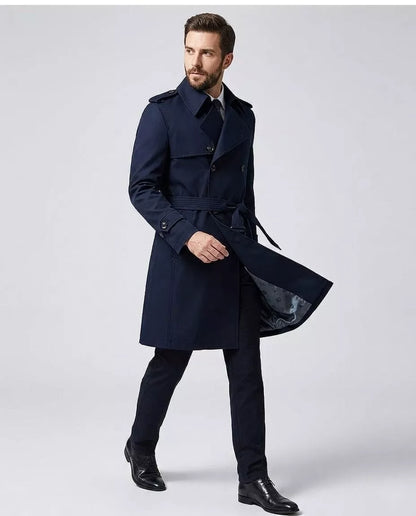 Classic Trench Coat - Men's Double Breasted Trench Coat | Dark Masculine | Alex Shogun Alex Shogun Men's Clothes