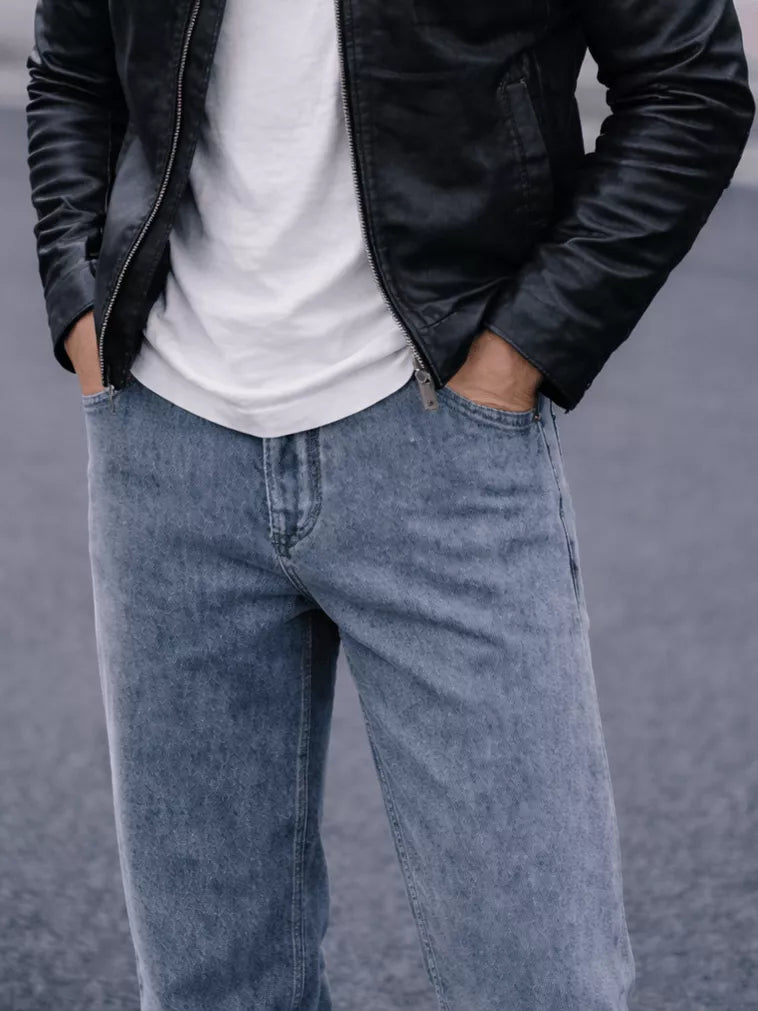 Loose Straight Jeans - Men's Loose Straight Leg Jeans | Relaxed Fit Denim | Alex Shogun Alex Shogun Men's Clothes