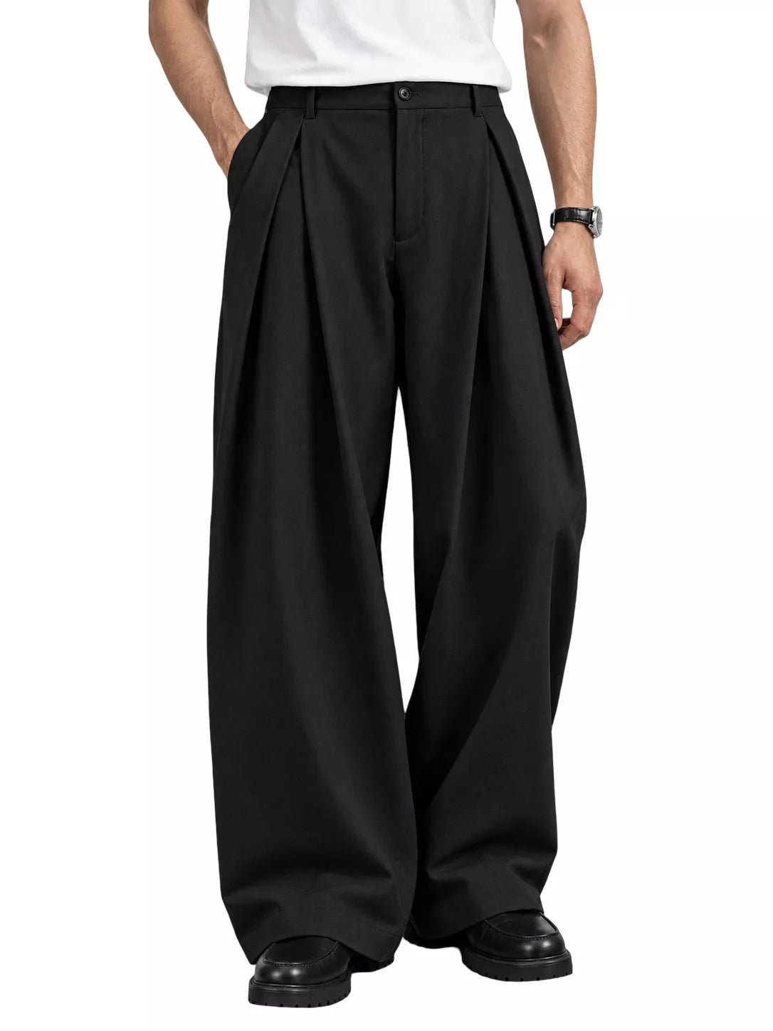 The Ambassador Wide-Leg Trousers — Pleated