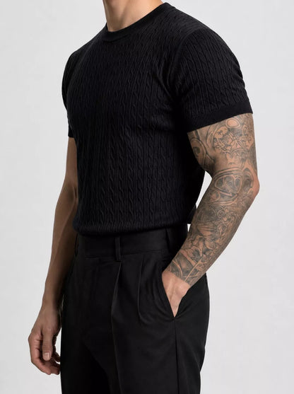 Zopfstrick-T-Shirt