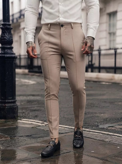 Business-Casual Tailored Trousers - Men's Slim Fit Business Trousers | Tailored Pants | Alex Shogun Alex Shogun Men's Clothes