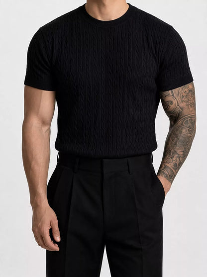 Zopfstrick-T-Shirt