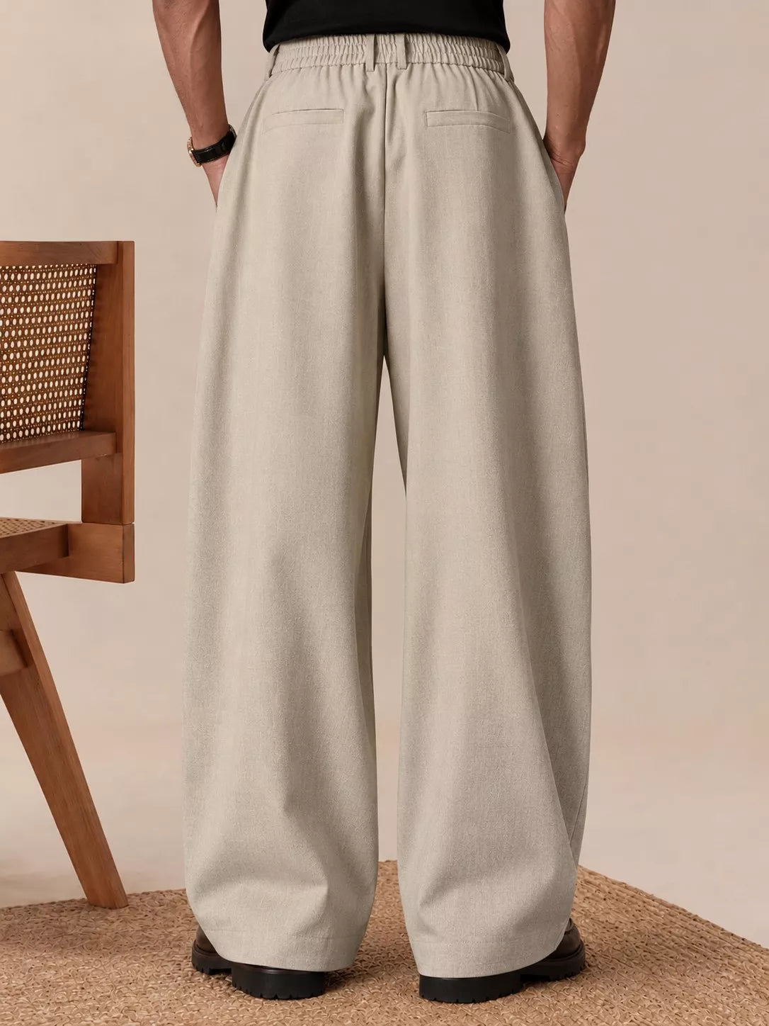 The Ambassador Wide-Leg Trousers — Pleated