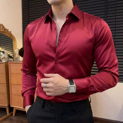 Royal Satin Shirt - Men's Satin Dress Shirt | Silk Feel Elegant | Alex Shogun Alex Shogun Men's Clothes
