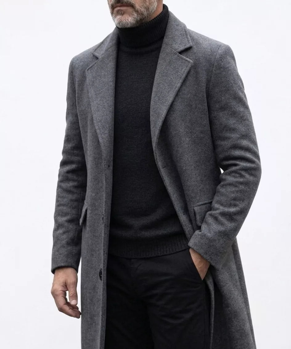 The Sovereign Overcoat — Wool Blend Long Trench - Alex Shogun Men's Clothes