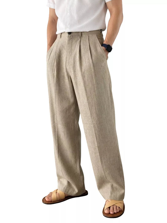 The Nobleman's Linen Wide-Leg Pants - Men's Wide Leg Linen Pants | Luxury Aesthetic Trousers | Alex Shogun Alex Shogun Men's Clothes