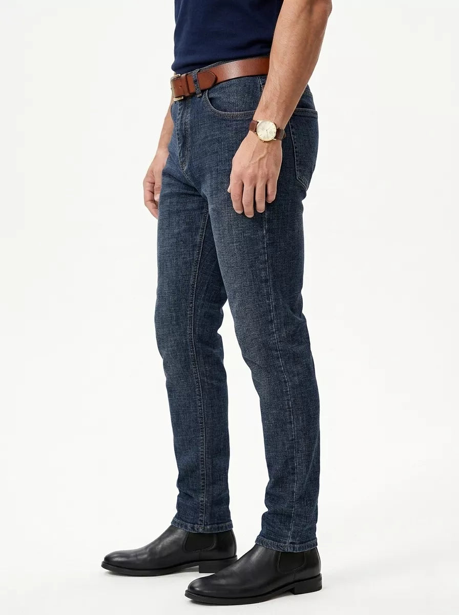 Casual Straight Jeans - Men's Light Wash Straight Leg Jeans | Stretch Denim | Alex Shogun Alex Shogun Men's Clothes