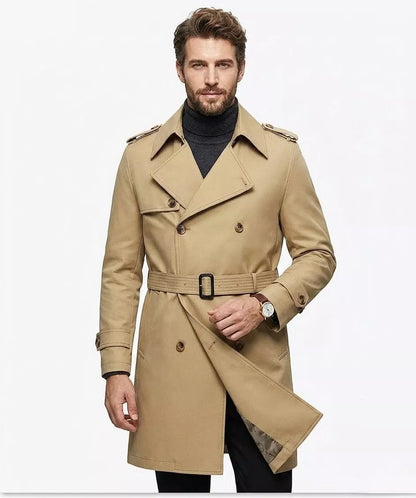 Classic Trench Coat - Men's Double Breasted Trench Coat | Dark Masculine | Alex Shogun Alex Shogun Men's Clothes
