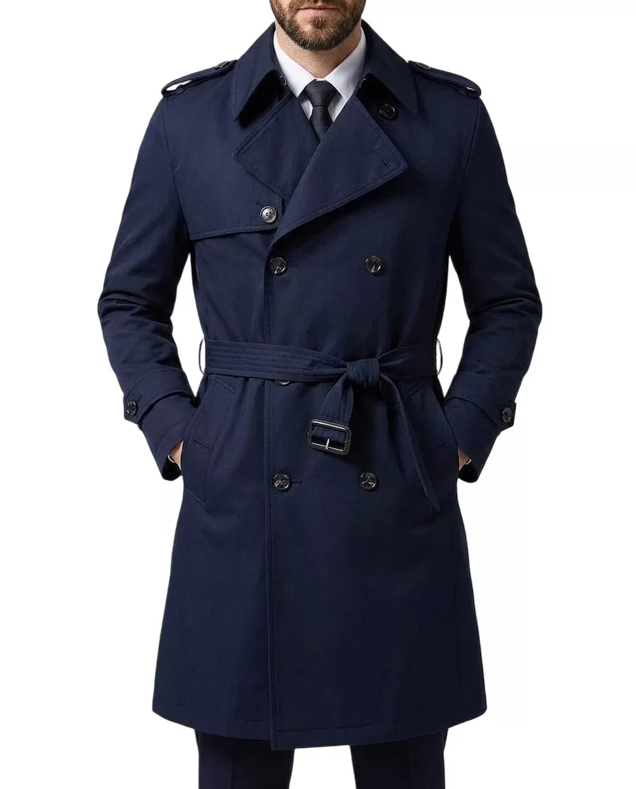 Classic Trench Coat - Men's Double Breasted Trench Coat | Dark Masculine | Alex Shogun Alex Shogun Men's Clothes