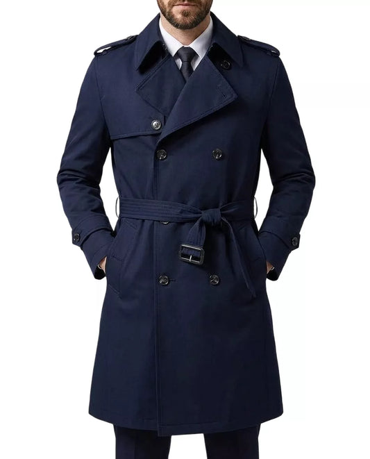 Classic Trench Coat - Men's Double Breasted Trench Coat | Dark Masculine | Alex Shogun Alex Shogun Men's Clothes