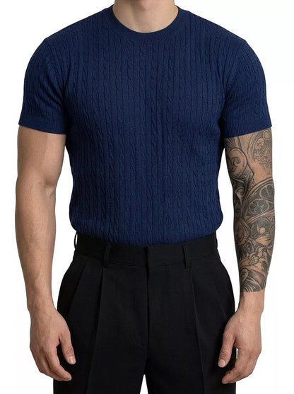 Zopfstrick-T-Shirt