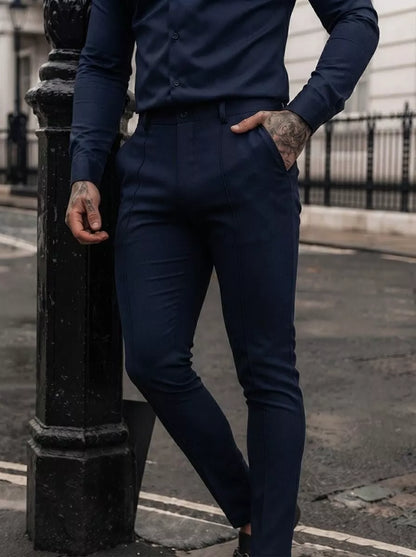 Business-Casual Tailored Trousers - Men's Slim Fit Business Trousers | Tailored Pants | Alex Shogun Alex Shogun Men's Clothes