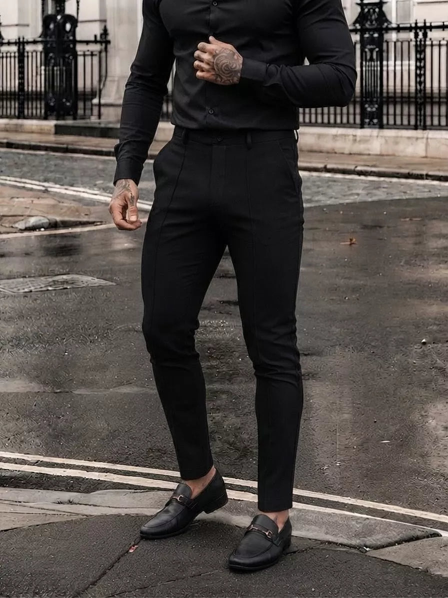 Business-Casual Tailored Trousers - Men's Slim Fit Business Trousers | Tailored Pants | Alex Shogun Alex Shogun Men's Clothes