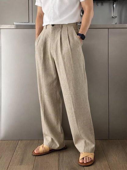 The Nobleman's Linen Wide-Leg Pants - Men's Wide Leg Linen Pants | Luxury Aesthetic Trousers | Alex Shogun Alex Shogun Men's Clothes