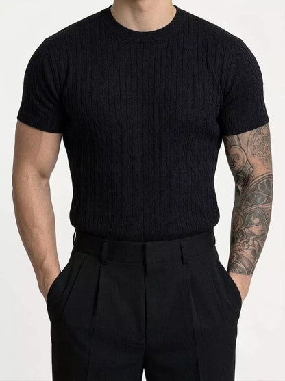 Zopfstrick-T-Shirt