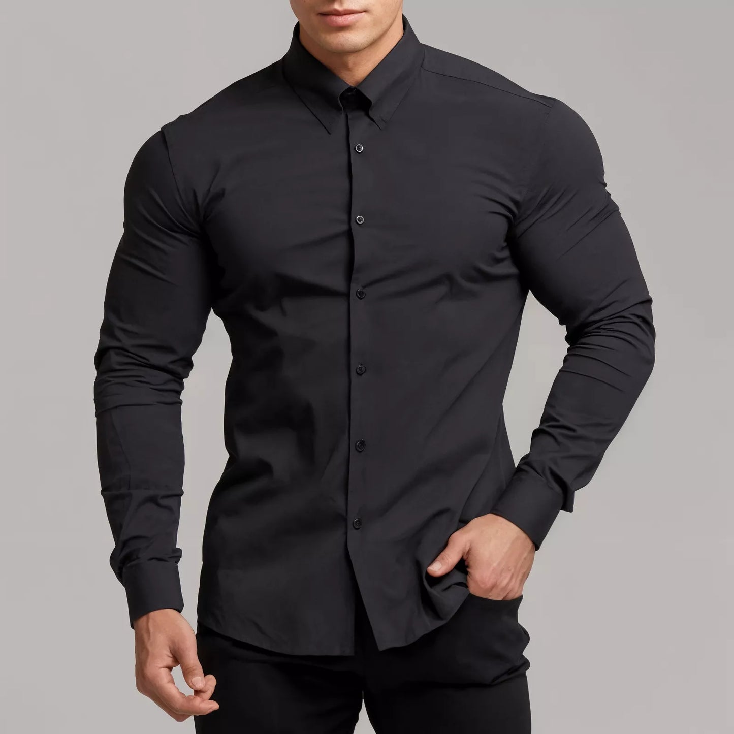 The S-Stretch Elite Long Sleeve Shirt - The S-Stretch Elite Long Sleeve Shirt Alex Shogun Men's Clothes