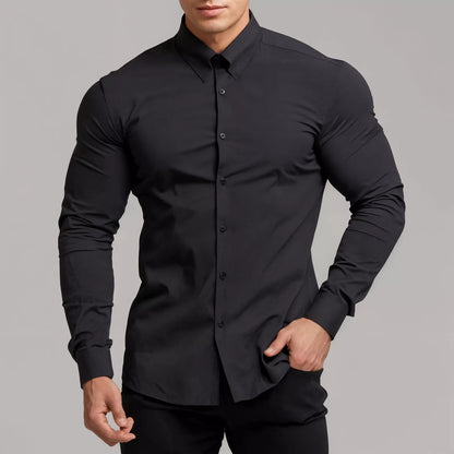 The S-Stretch Elite Long Sleeve Shirt - The S-Stretch Elite Long Sleeve Shirt Alex Shogun Men's Clothes