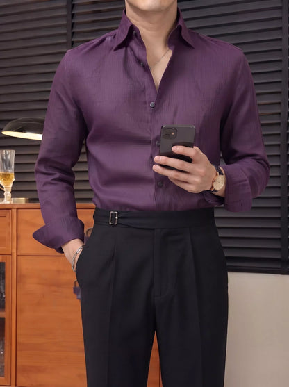 Aubergine Linen Shirt