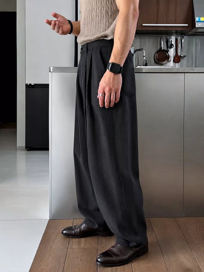 The Nobleman's Linen Wide-Leg Pants - Men's Wide Leg Linen Pants | Luxury Aesthetic Trousers | Alex Shogun Alex Shogun Men's Clothes