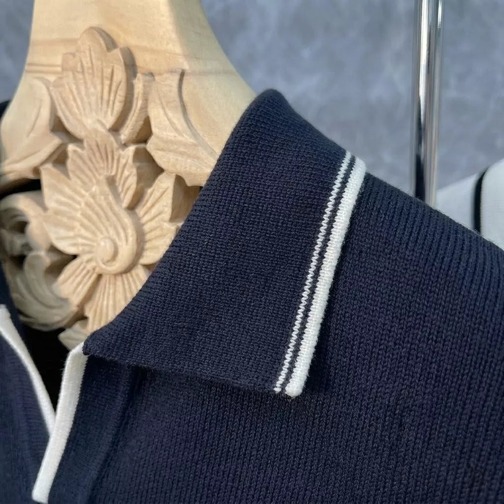Collar Trim Polo Shirt - Men's Trim Collar Polo Shirt | Classic Masculine Style | Alex Shogun Alex Shogun Men's Clothes