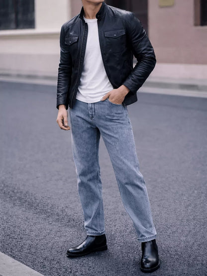 Loose Straight Jeans - Men's Loose Straight Leg Jeans | Relaxed Fit Denim | Alex Shogun Alex Shogun Men's Clothes