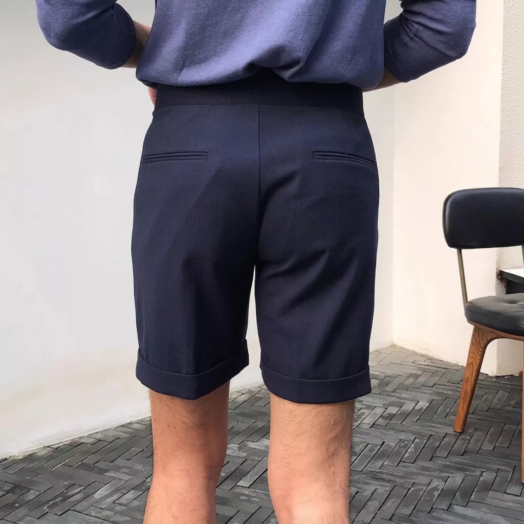 The Alt-Belt Short - Men's Formal Pleated Shorts | Diagonal Buckle Summer | Alex Shogun Alex Shogun Men's Clothes