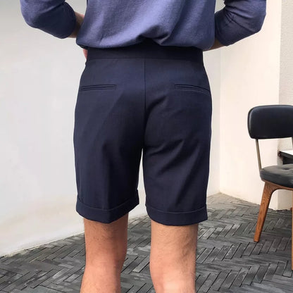The Alt-Belt Short - Men's Formal Pleated Shorts | Diagonal Buckle Summer | Alex Shogun Alex Shogun Men's Clothes
