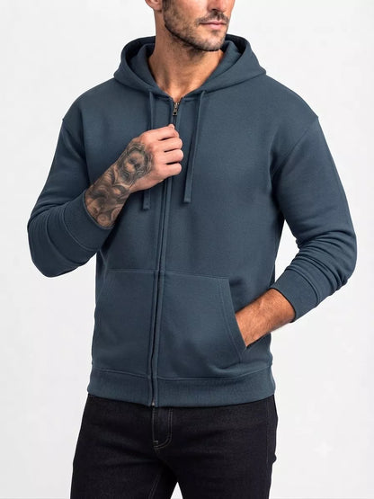 Organic Cotton Full Zip Hoodie - Organic Cotton Full Zip Hoodie for Men | Heavyweight | AlexShogun Alex Shogun Men's Clothes